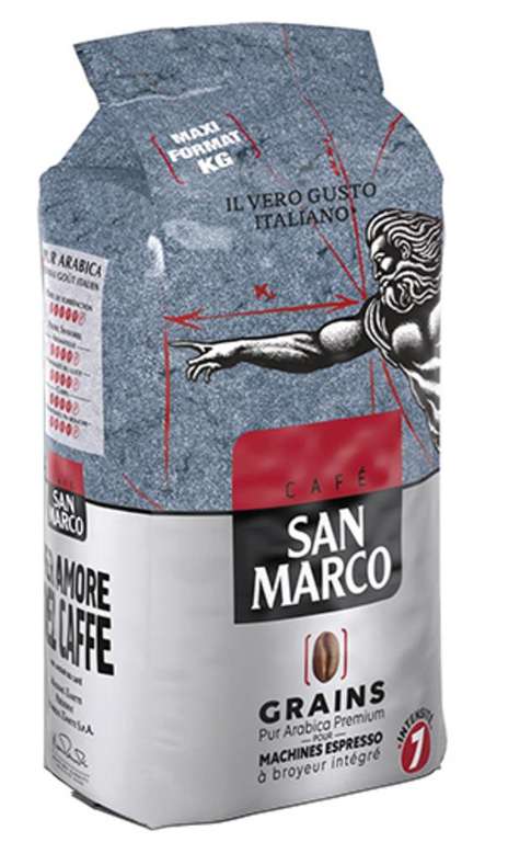 2 paquets de Café en grains San Marco - 2x1Kg