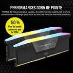 [Prime] Kit Mémoire RAM DDR5 Corsair Vengeance RGB - 32 Go (2 x 16 Go), 6000 MHz, CL36, DIMM (CMH32GX5M2D6000C36)