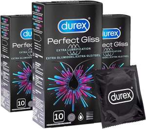 30 Préservatifs Extra Lubrifiés Silicone Durex Perfect Gliss - (3 x 10 unités)
