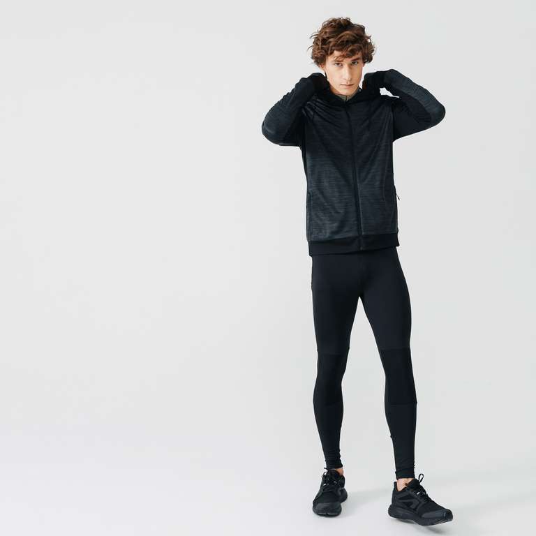 Sweatshirt à capuche zippé pour running Kalenji Warm+ (Noir) - Du S au 3XL