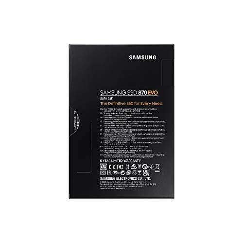 SSD interne 2.5" Samsung 870 EVO - 2 To, TLC 3D, DRAM (MZ-77E2T0B/EU)