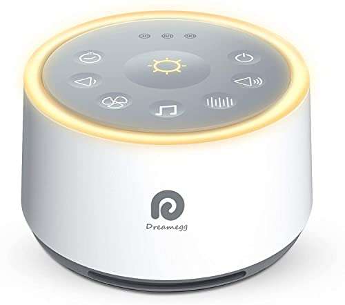 Machine à bruit blanche avec veilleuse pour dormir, 24 sons apaisants,  contrôle du volume, fonction de mémoire, minuterie automatiq
