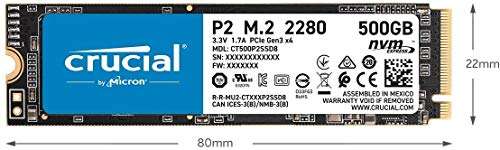 SSD interne M.2 NVMe Crucial P2 (CT2000P2SSD8) - 2 To, 3D NAND