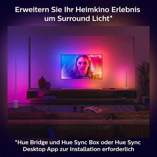 Lampe à poser LED Philips Hue Gradient Signe Table White and Color Ambiance - 730 lm, Bluetooth, Compatible avec Amazon Alexa