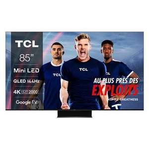 TV 85" Mini-LED TCL 85C845 (2023) - 4K, 144Hz, HDMI 2.1, HDR Premium 2000, Dolby Vision/Atmos, DTS, Freesync, Google TV (Via ODR de 300€)