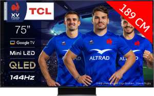 TV 75" TCL 75MQLED87 - 4K UHD, Google TV (via ODR de 400€)