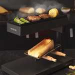 Raclette traditionnelle Cecotec "Cheese&Grill" 6000 - 600W, Fonction gril, Acier inox, 2 Spatules - Noir