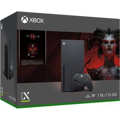Pack Console Microsoft Xbox Series X - 1 To + Diablo IV (via 50€ sur carte fidélité) - Drives participants