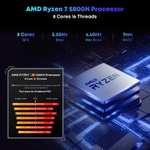 Mini-PC Chuwi Rzbox - AMD Ryzen 7 5800H, 16Go RAM, SSD 512Go, WiFi6 (vendeur tiers)