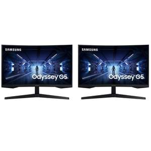 Lot de 2 écrans PC 27" incurvés Samsung Odyssey G5 - Dalle VA, WQHD, 144Hz, 1ms, FreeSync Premium (Soit 209.25€ l'unité)