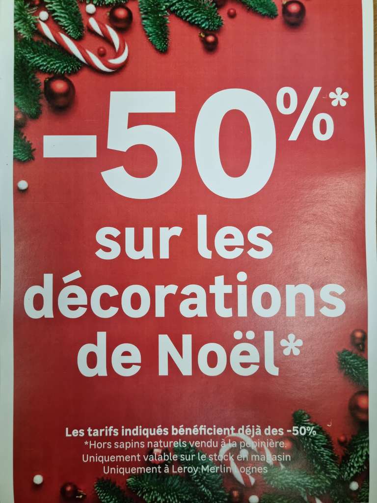 50% de réduction sur les décorations de Noël - Lognes (77)