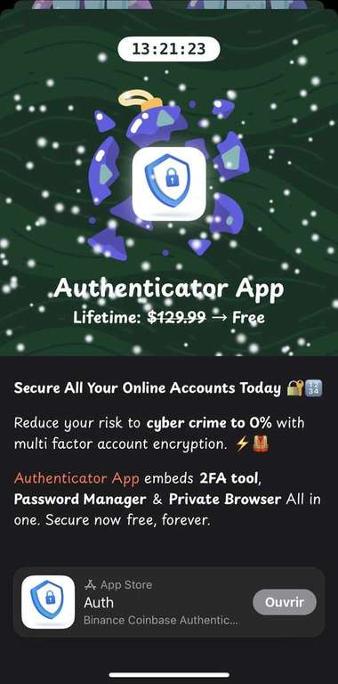 Application Authenticator App: 2FA & MFA Gratuite sur iOS
