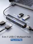 Hub USB C Dockteck 5 en 1 - Adaptateur USB C Aluminium vers Ethernet RJ45 avec 4K 60Hz HDMI, 3 USB 3.0 (Vendeur Tiers)