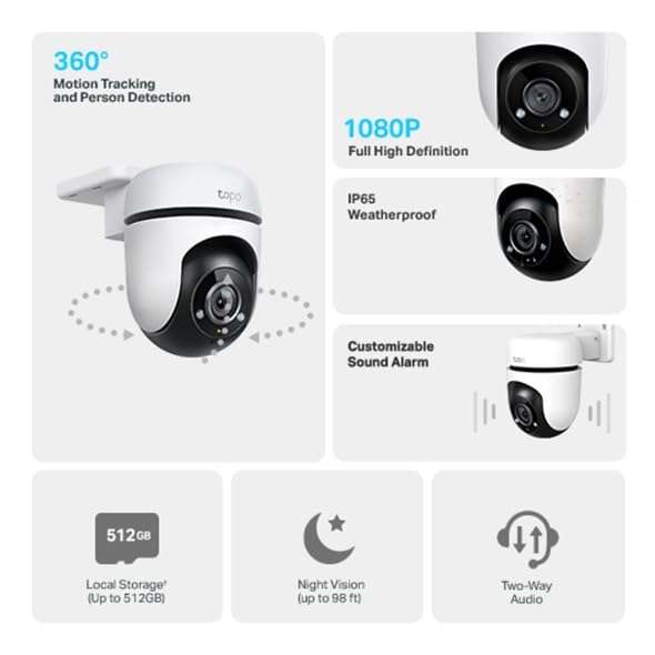 Tp-link Tapo Caméra Surveillance Wifi Extérieur Ip 3mp, Détection Tapo C310  à Prix Carrefour