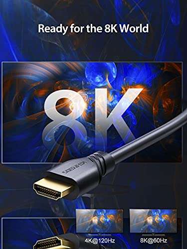 Câble HDMI 2.1 SOOMFON 8K, 2m, Support 8K 60Hz, 4K 120Hz (Vendeur tiers - Via coupon)