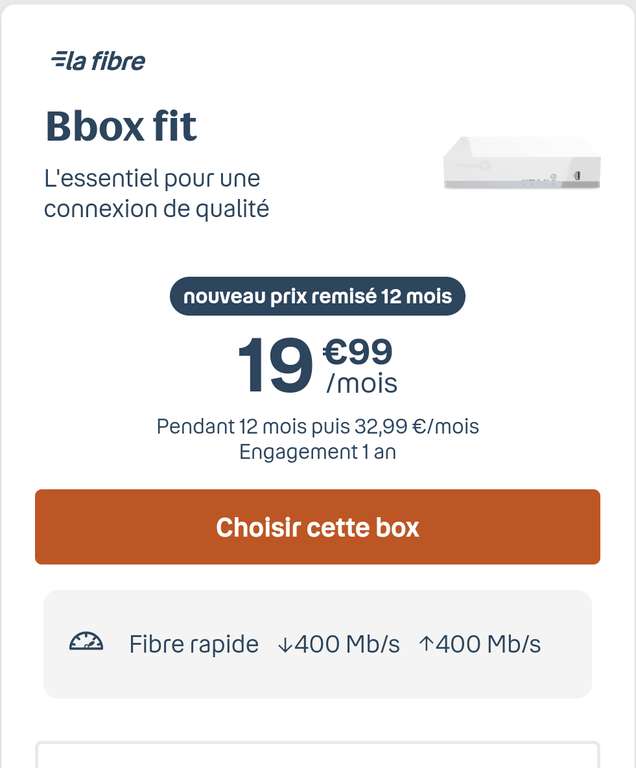 [Nouveaux clients] Abonnement fibre Bouygues Telecom pendant 1 an
