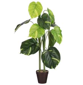 Plante artificielle Caladium - h100cm, vert foncé en pot (vendeur tiers)