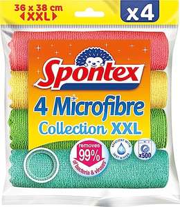 Lot de 4 chiffon Microfibres Spontex XXL - 38 x 36cm (via coupon)