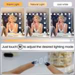 Miroir de maquillage lumineux Fenchilin Hollywood 15 - LED, 3 types de lumière réglable, charge USB (Vendeur tiers) (+10,50€ en fid CDAV)