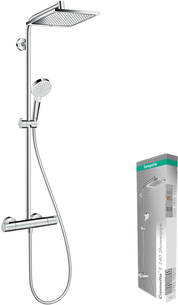 Colonne de douche économie d'eau (EcoSmart) Hansgrohe Crometta E 240mm avec  mitigeur thermostatique –