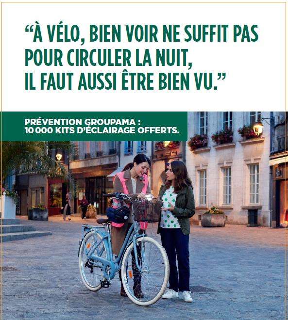 Distribution gratuite de 1000 kits lumineux pour vélos par Groupama - Bordeaux Métropole (33)