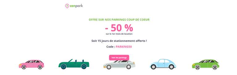 50% de réduction sur votre 1er mois de location parking (sur une sélection de parkings)