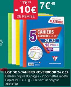 Lot de 5 cahiers Clairefontaine koverbook - Villebon-sur-Yvette (91) et Pontault-Combault (77)