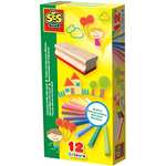 Pack de 12 Craies colorées avec effaceur SES Creative 00208