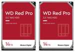 Lots de 2 Disques durs internes 3.5" Western Digital WD Red Pro NAS - 14 To, 7200 RPM, Cache 512 Mo, 240 Mo/s, 300 To/an (Garantie de 5 ans)