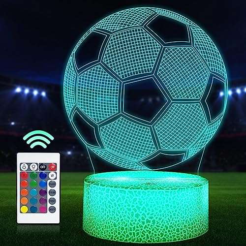 Veilleuse ballon de football 3D. Lampe pour enfants, Offre exclusive
