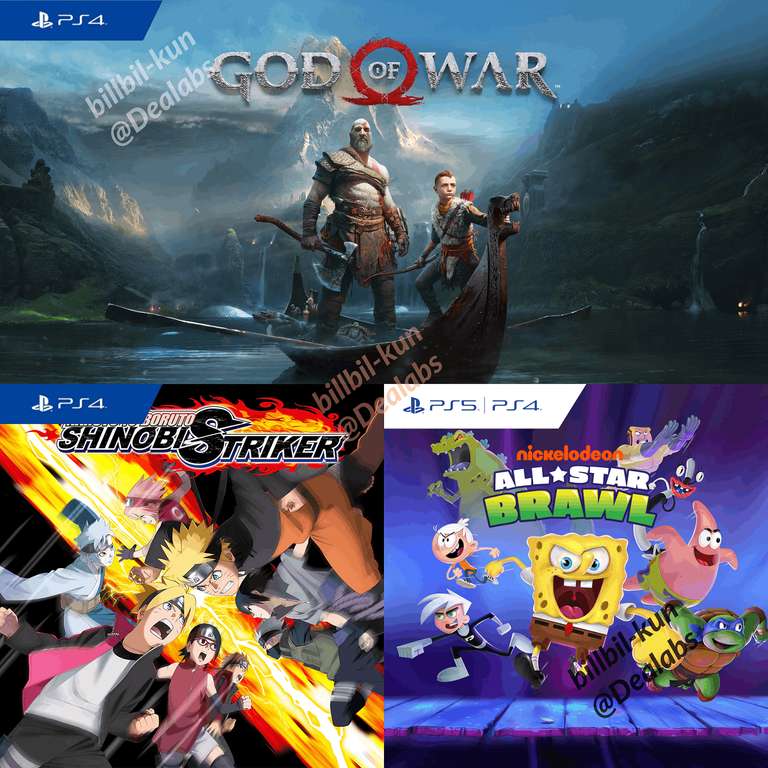 [PS+] God of War, Naruto to Boruto Shinobi Striker et Nickelodeon All-Star Brawl offerts en juin sur PS4 & PS5 (dématérialisés)