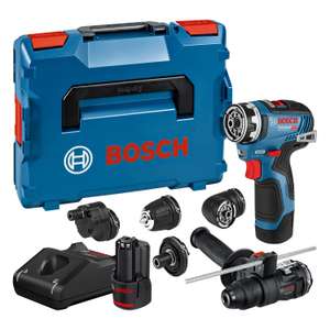 Perceuse-visseuse sans-fil Bosch Professional - 12V, GSR 12V-35 FC, 4 Adaptateurs, 2 batteries 3Ah, chargeur et L-BOXX