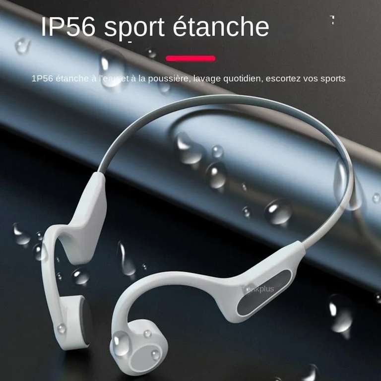 Ecouteurs à Conduction osseuse Lenovo -KB Pro - sans fil, Bluetoot,h Hifi avec crochet d'oreille, avec micro, oreillettes étanches, blanc