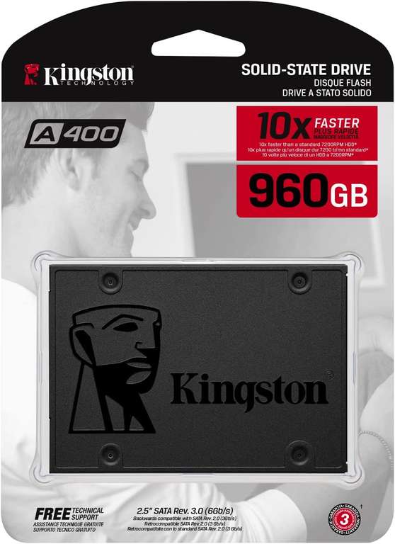 SSD interne 2.5" Kingston A400 - 960 Go, TLC (SA400S37/960G)
