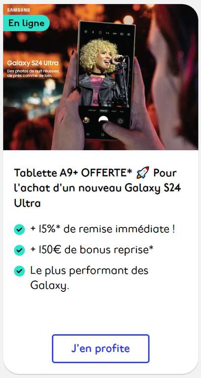 [MyUnidays] Smartphone Samsung Galaxy S24 Ultra 1To + Galaxy Tab A9+ offerte (via ODR de 100€)