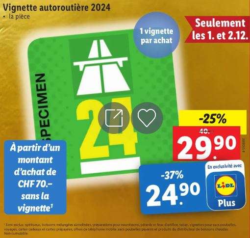 Vignette Autoroute Suisse (Dès 73.26€ d'achat dans le magasin) - Frontaliers Suisse