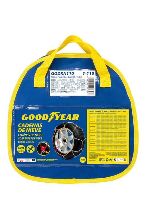 Goodyear Jeu de 2 Chaînes à Neige en Métal de 9 mm pour