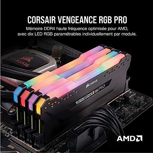 Kit mémoire RAM DDR4 Corsair Vengeance RGB Pro 16 Go (2x8 Go) - 3600MHz, C18