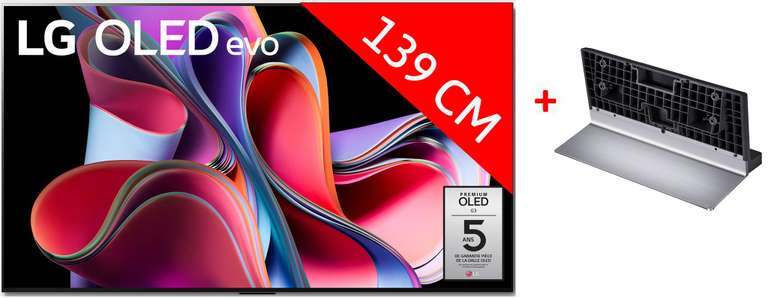 TV 55 LG OLED55G3 - OLED 4K + Pied d'écran TV LG Support TV LG OLED55G3  SR-G3WU55 (VIA ODR de 200€) –