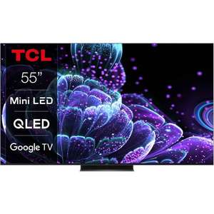 TV 55" TCL 55C835 - QLED Mini-LED, 4K UHD, 144 Hz, HDR, HDMI 2.1, VRR / ALLM, FreeSync, Google TV (vendeur Boulanger)