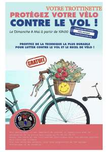 Opération de marquage de vélos et trottinettes Bicycode - le Plessis-Trévise (94)