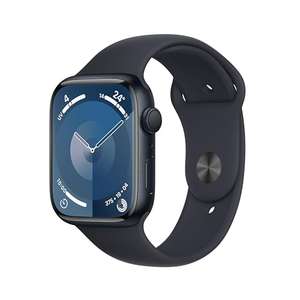 Apple Watch Series 9 (45 mm GPS) Smartwatch avec boîtier Aluminium et Bracelet Sport Minuit (M/L).