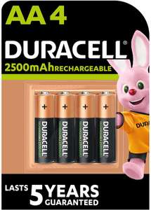 Lot de 4 Piles Rechargeables AA Duracell - 2500 mAh