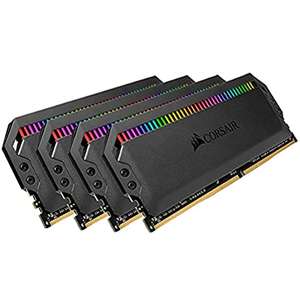 Kit mémoire RAM DDR4 Corsair Dominator Platinum RGB 64Go (4x 16Go) - 3200 MHz, CL16 (CMT64GX4M4E3200C16)