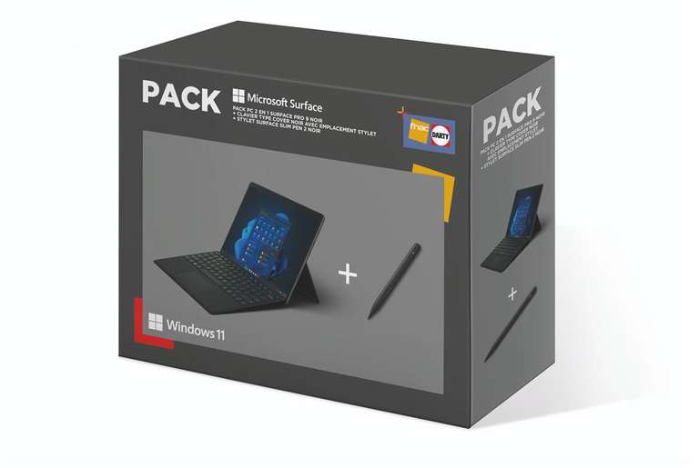 [Adhérents] Pack Microsoft Surface Pro 9 Noir 13’’ Écran Tactile IntelCore i5 8Go RAM 256Go SSD + Clavier + Stylet Slim Pen 2