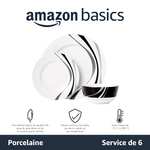 Service de table 18 pièces en Porcelaine Amazon Basics - Tourbillon, pour 6 personnes