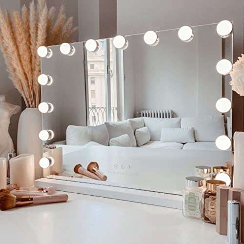 Miroir coiffeuse à LED sur secteur - 58x46x12 cm (Vendeur Tiers) –