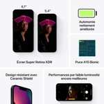 Smartphone 6.1" Apple iPhone 13 - 128 Go - Noir Minuit (via 150€ sur carte de fidélité)