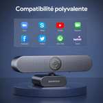Webcam DepsTech DW50 - 4K, Autofocus Web Caméra avec Sony Sensor, Cache Webcam & Remote Control (Via Coupon - Vendeur Tiers)