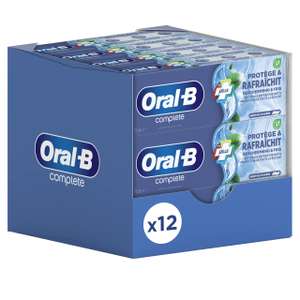 Lot de 12 tubes de dentifrice Oral-B Complete Protège et Fraicheur - 12 x 75ml (via coupon)
